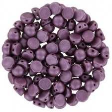 Czech 2-hole Cabochon beads 6mm Alabaster Metallic Lilac